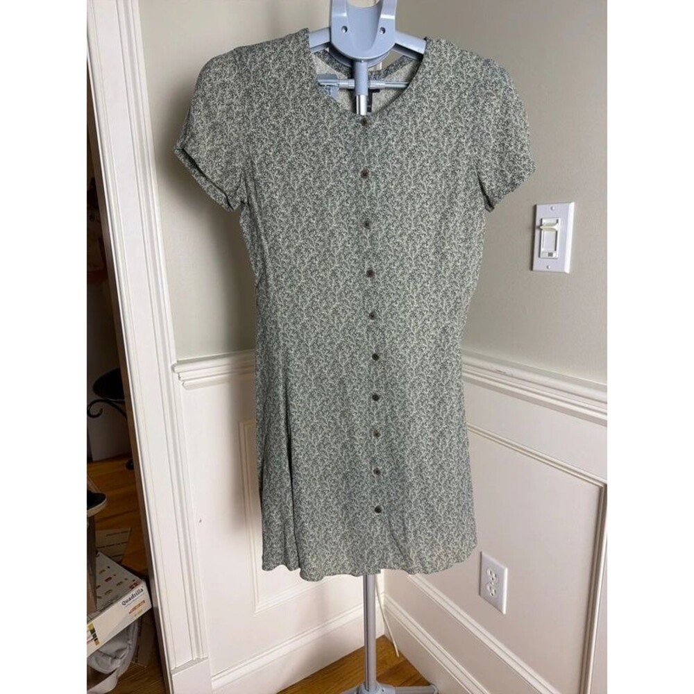 Banana Republic Wool Rayon Blend Button Front Short Sleeve Dress Size 6